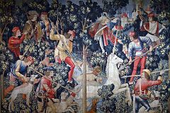 New York Cloisters 55 017 Unicorn Tapestries - The Unicorn Is Attacked - Netherlands1495-1505.jpg